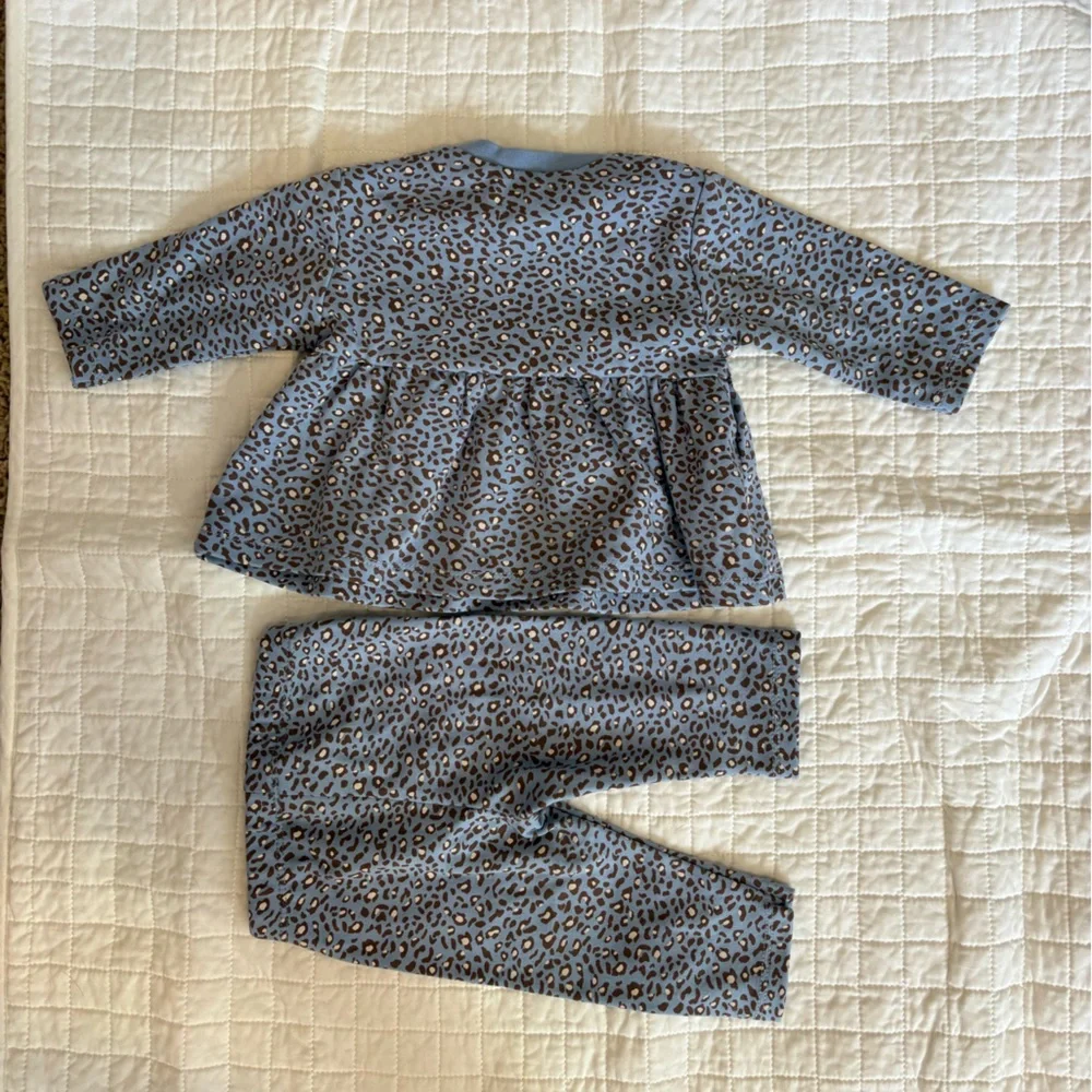 NEW Mayoral Blue Leopard Baby Matching Outfit Dress Pants
